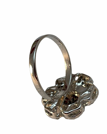 Sterling silver 925 ruby flower ring