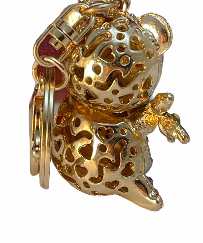Gold Panda fancy rhinestone crystal key chain
