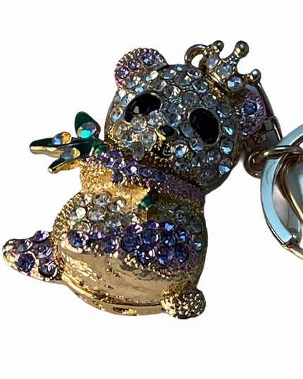 Gold Panda fancy rhinestone crystal key chain