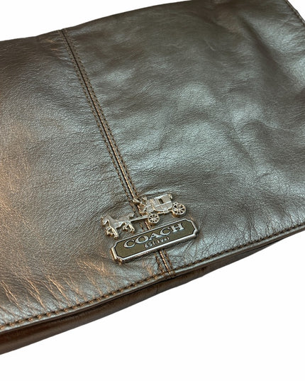 Gold bronze metalic Coach clutch purse evening bag