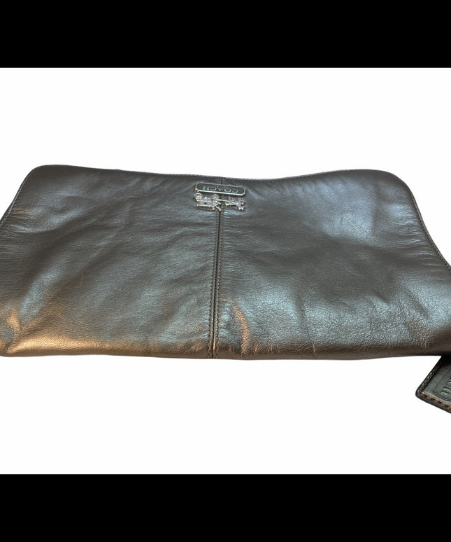 Gold bronze metalic Coach clutch purse evening bag