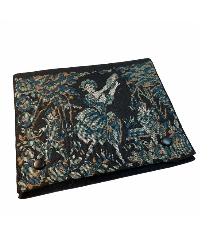 Antique Needlework clutch dancing girl