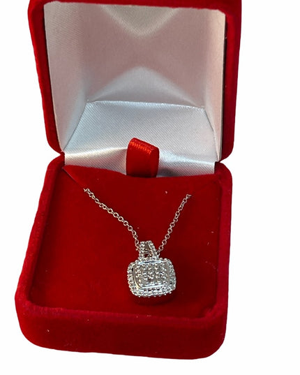 Costume silver necklace with diamond chips