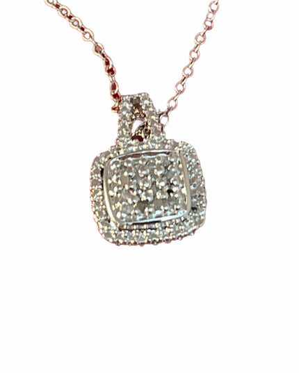 Costume silver necklace with diamond chips