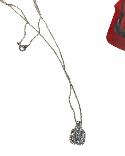 Costume silver necklace with diamond chips