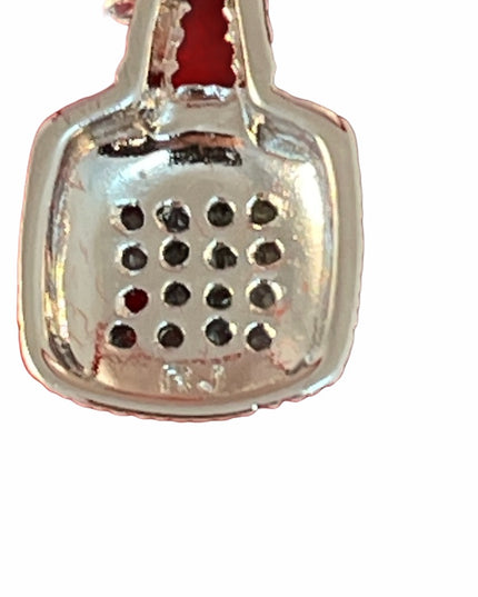 Costume silver necklace with diamond chips