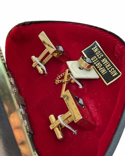 VTG Australian stone gold tone cufflinks c1960s