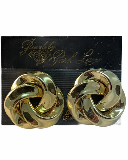 VTG C1980s Gold tone Chunky earrings Park Lane
