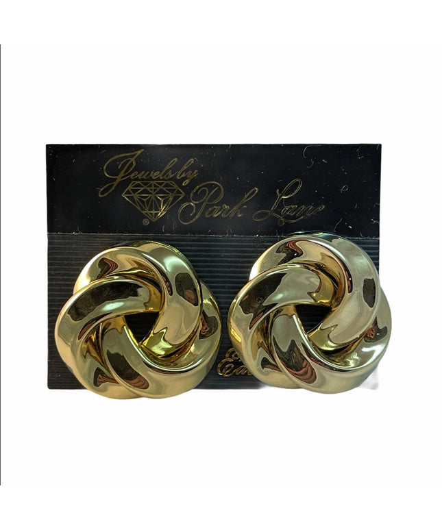 VTG C1980s Gold tone Chunky earrings Park Lane