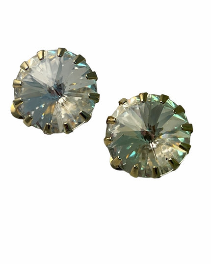 Vintage chunky Crystal clip on earrings
