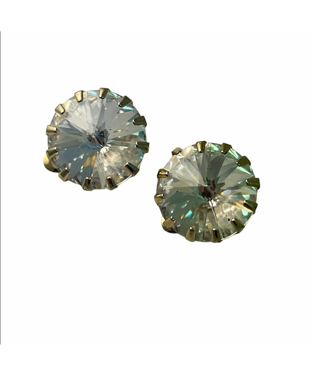 Vintage chunky Crystal clip on earrings