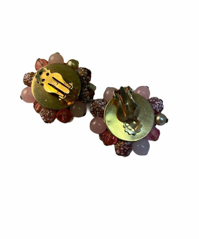 Vintage chunky fancy chunky clip on earrings