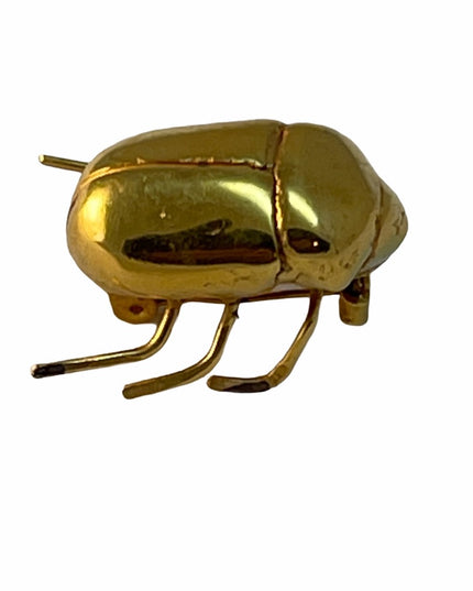 Vintage gold artesian made Beatle bug brooch