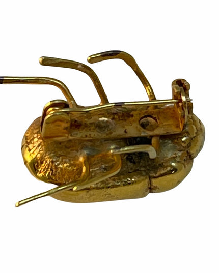 Vintage gold artesian made Beatle bug brooch