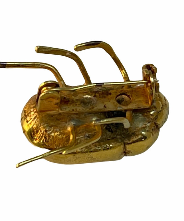 Vintage gold artesian made Beatle bug brooch