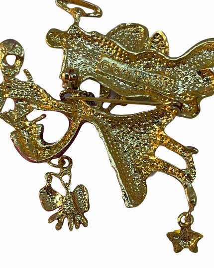 Pink ribbon Karen Rossi Angel brooch