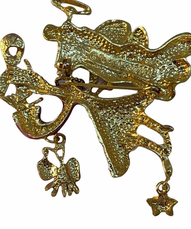 Pink ribbon Karen Rossi Angel brooch