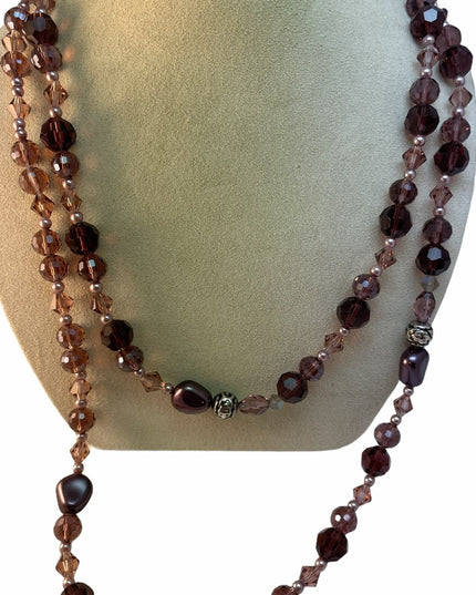 Purple Crystal necklace 52”