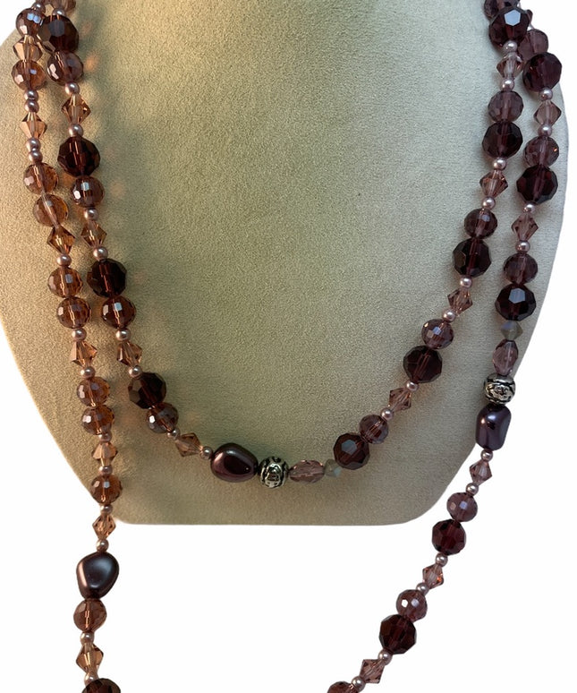 Purple Crystal necklace 52”