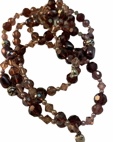 Purple Crystal necklace 52”