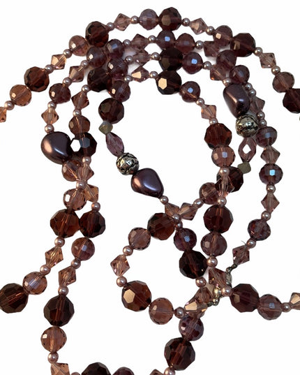 Purple Crystal necklace 52”