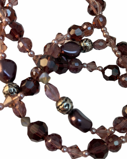 Purple Crystal necklace 52”