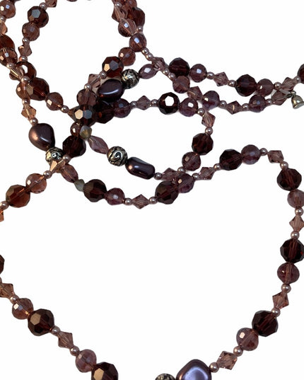 Purple Crystal necklace 52”
