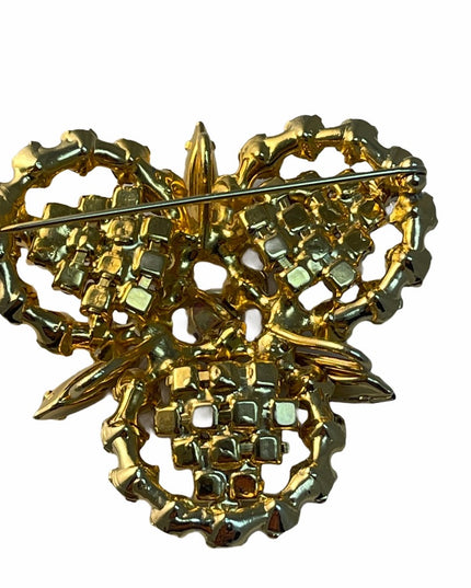 Vintage C1980s Crystal fancy brooch