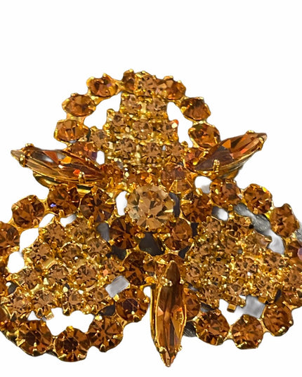 Vintage C1980s Crystal fancy brooch