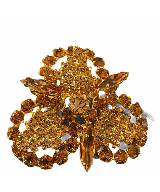 Vintage C1980s Crystal fancy brooch