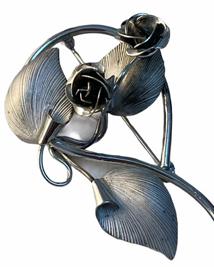 C1969s VTG Boyd Bond Sterling rose brooch
