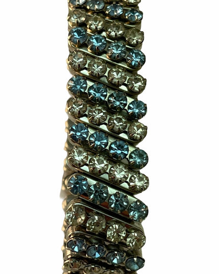 VTG C1960s Expandible crystal bracelet blue clear