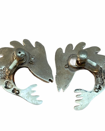 Sterling silver fish earrings  Taxco C1970s Mexico