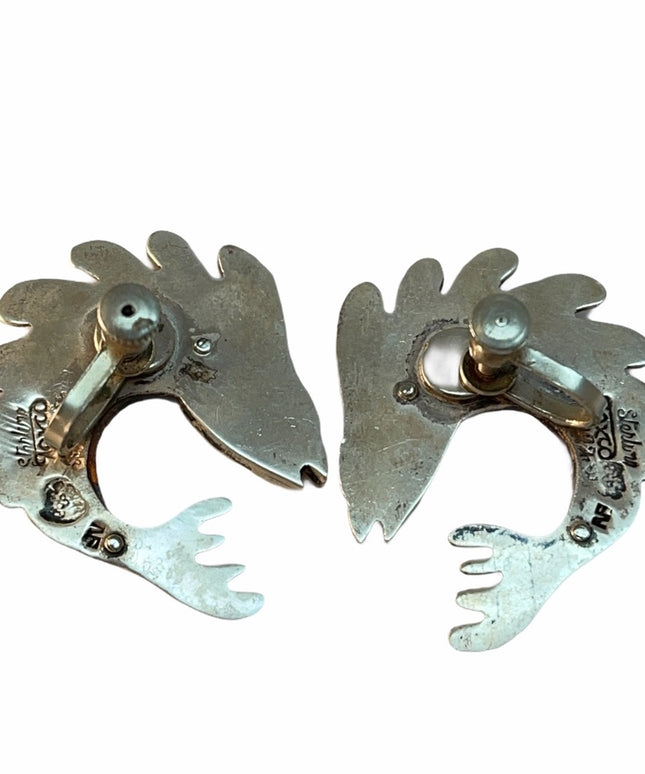 Sterling silver fish earrings  Taxco C1970s Mexico