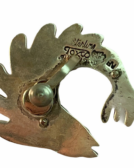 Sterling silver fish earrings  Taxco C1970s Mexico