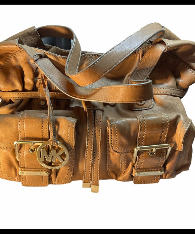 MK Tan leather soft shoulder bag large Vg