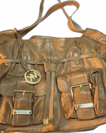 MK Tan leather soft shoulder bag large Vg