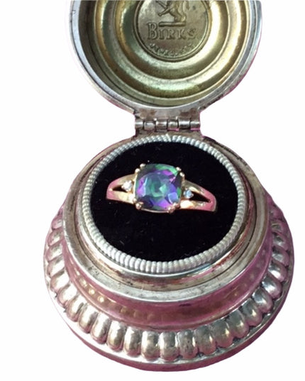 10k gold mystic Topaz & diamond ring