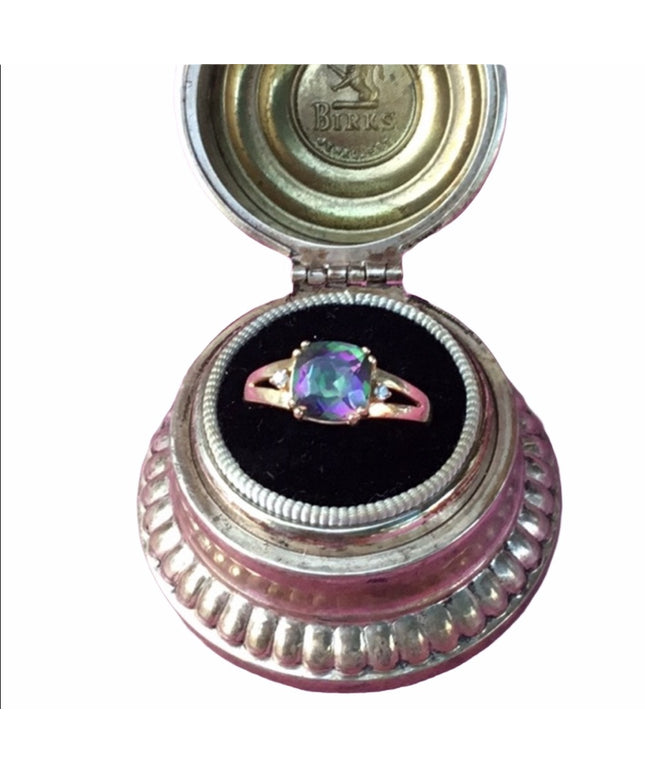 10k gold mystic Topaz & diamond ring