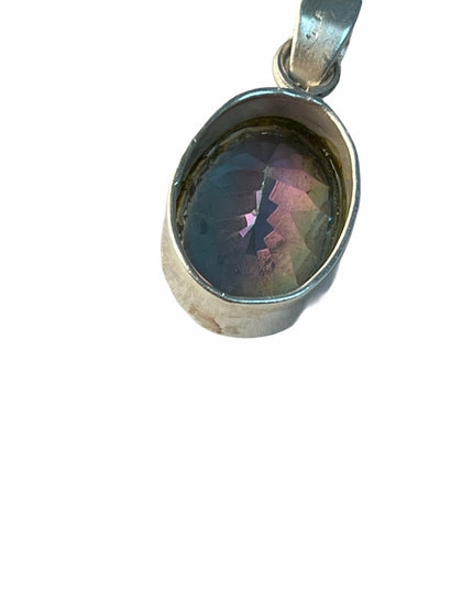 VTG Stone pendant 925 Sterling silver mystic topaz