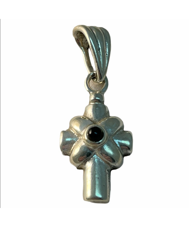 sterling silver black onyx cross pendant