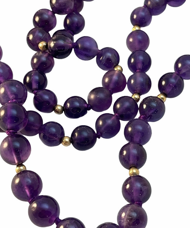14k Gf Amethyst bead necklace beautiful!