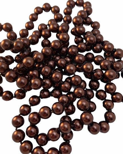 Beautiful 70” brown glass pearl necklace heavy