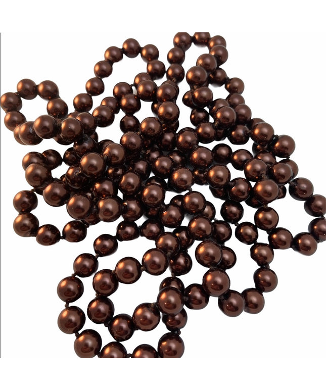 Beautiful 70” brown glass pearl necklace heavy
