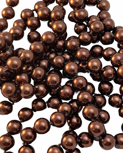 Beautiful 70” brown glass pearl necklace heavy