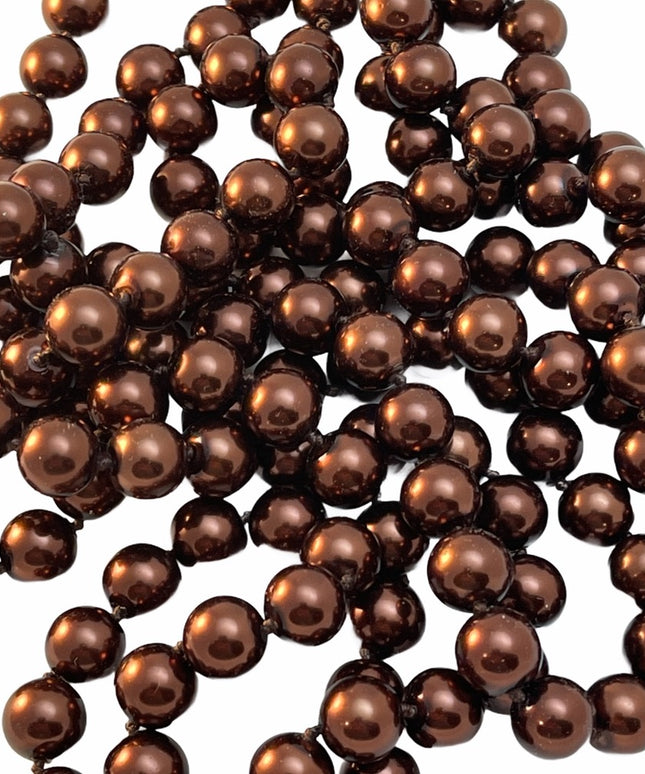 Beautiful 70” brown glass pearl necklace heavy
