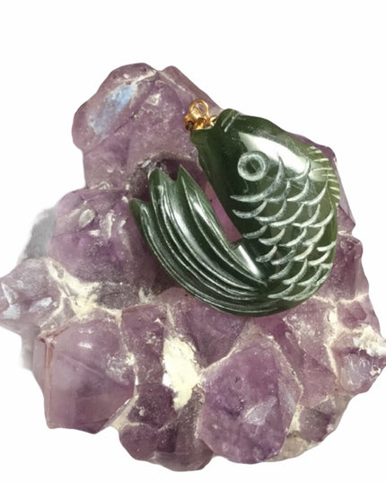 Vintage Carved jade lucky pendant