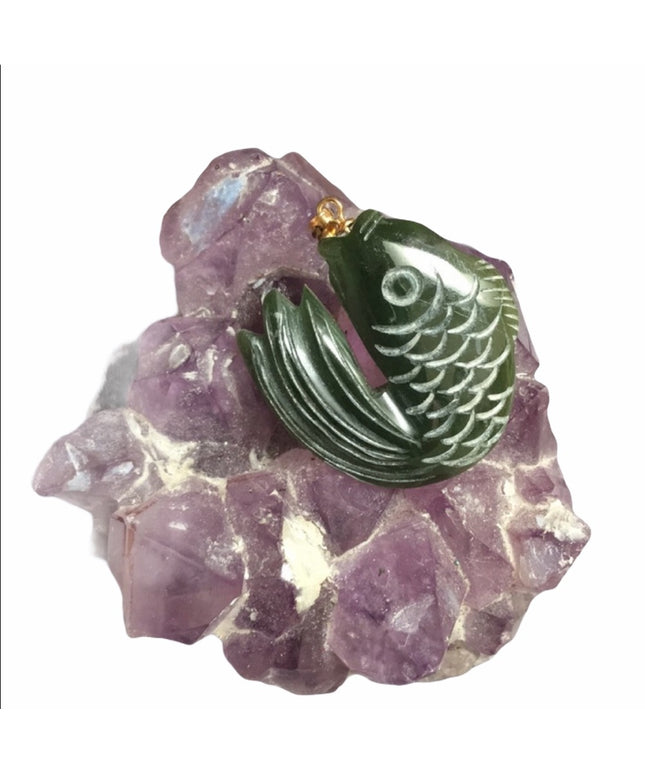 Vintage Carved jade lucky pendant