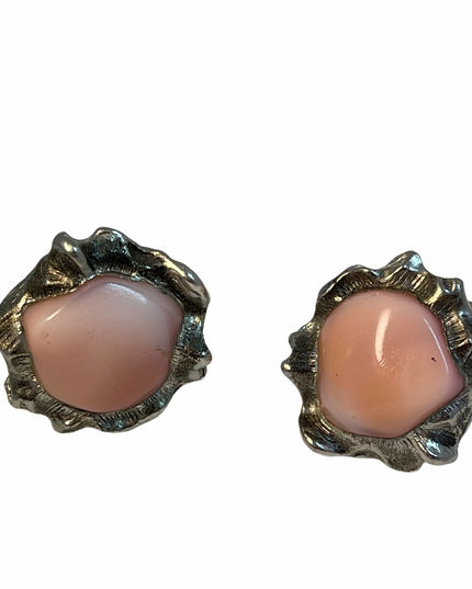 Vintage quarts Silver chunky modernist cufflinks