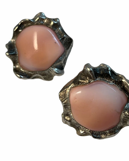 Vintage quarts Silver chunky modernist cufflinks